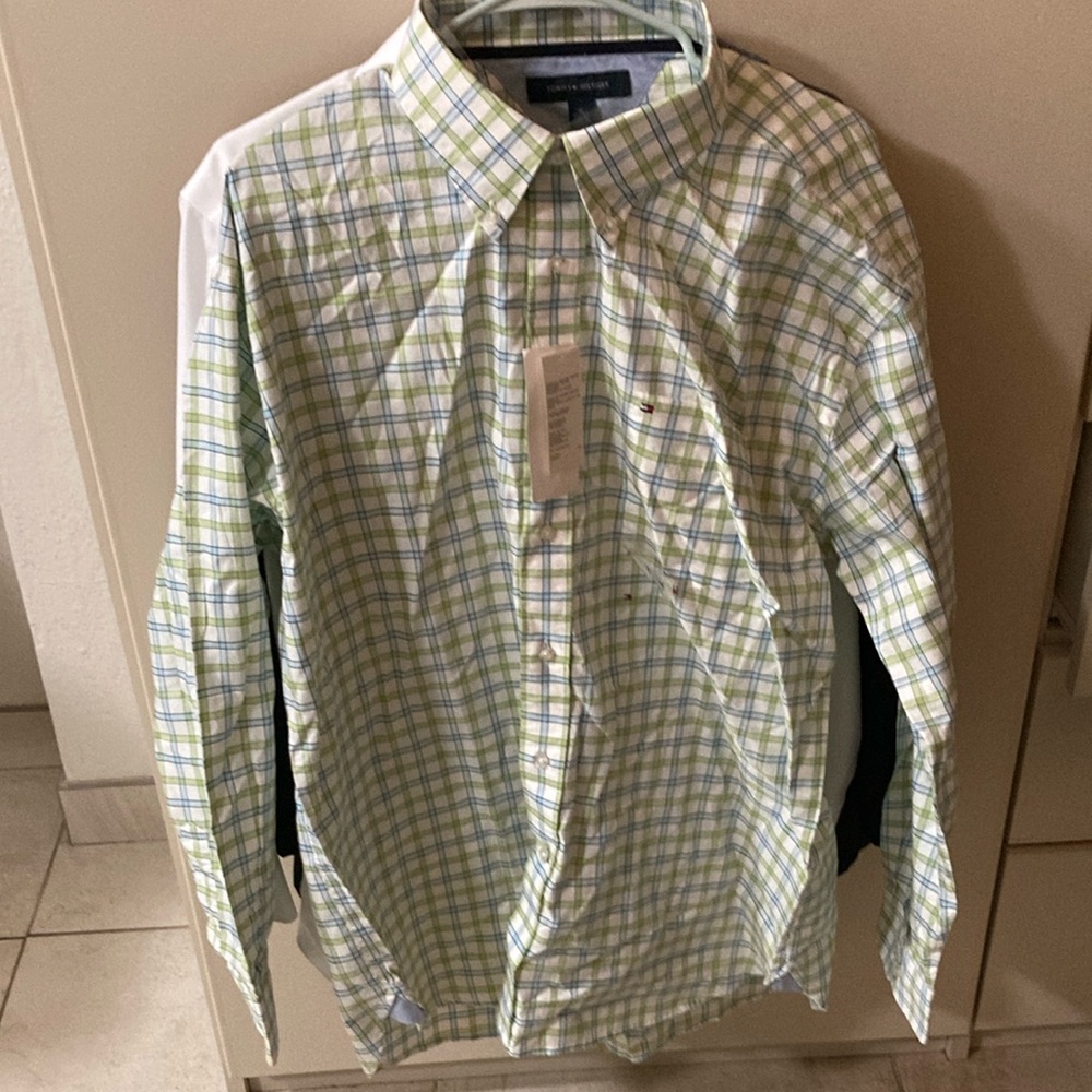 Tommy Hilfiger - Men's Green Plaid Shirt